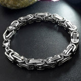 Vintage Stainless Steel Byzantine Bracelet Men Link Chain PUNK Style