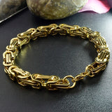 Vintage Stainless Steel Byzantine Bracelet Men Link Chain PUNK Style