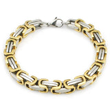 Vintage Stainless Steel Byzantine Bracelet Men Link Chain PUNK Style
