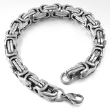 Vintage Stainless Steel Byzantine Bracelet Men Link Chain PUNK Style