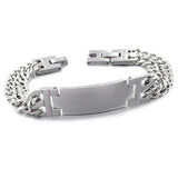 Men's Stainless Steel ID Bracelet Double Chain Retro Design