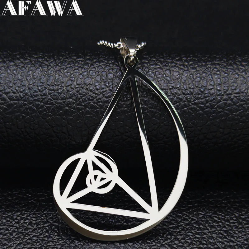 Golden Ratio Stainless Steel Necklace - Fibonacci Pendant