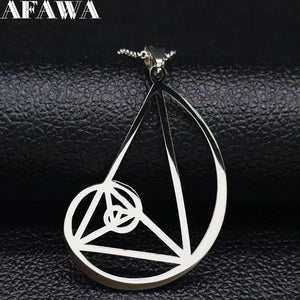 Golden Ratio Stainless Steel Necklace - Fibonacci Pendant