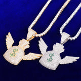 Dollar Wing Pendant CZ Men's Hip Hop Rock Jewelry