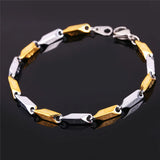 Gift Jewelry Stainless Steel 2-Tone Chain Bracelet For Women