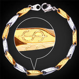 Gift Jewelry Stainless Steel 2-Tone Chain Bracelet For Women