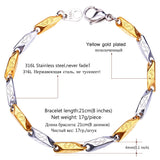 Gift Jewelry Stainless Steel 2-Tone Chain Bracelet For Women
