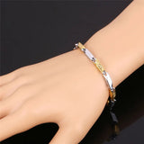 Gift Jewelry Stainless Steel 2-Tone Chain Bracelet For Women