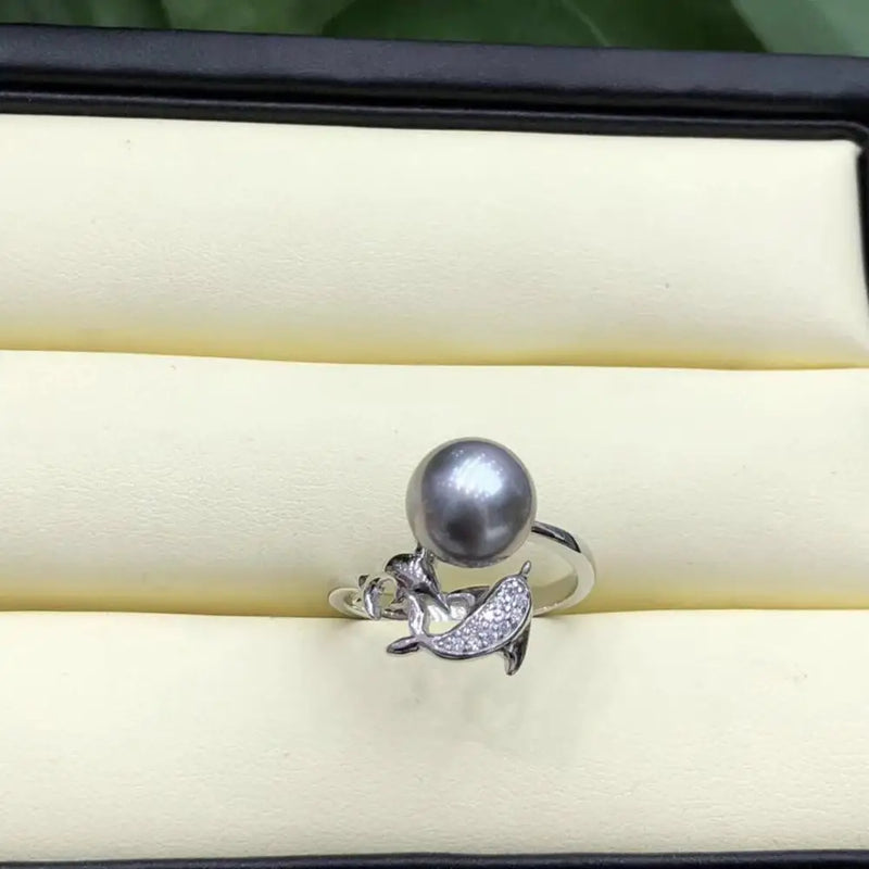 Dolphin 925 Sterling Silver Ring Finger Ring Settings Base