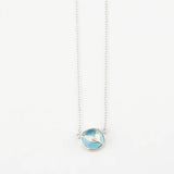 Dolphin Pendant Bead Stone Silver Chain Necklace for Women