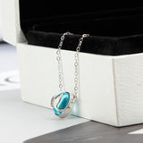 Dolphin Pendant Bead Stone Silver Chain Necklace for Women