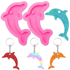 Silicone Dolphin Keychain Mold for Resin, DIY Jewelry Making Tool