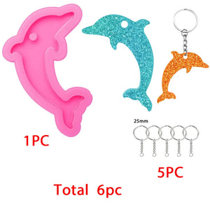 Silicone Dolphin Keychain Mold for Resin, DIY Jewelry Making Tool