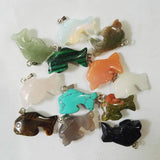 Dolphin Stone Fish Pendants Charms Necklace Pendant 12pcs/lot