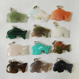 Dolphin Stone Fish Pendants Charms Necklace Pendant 12pcs/lot