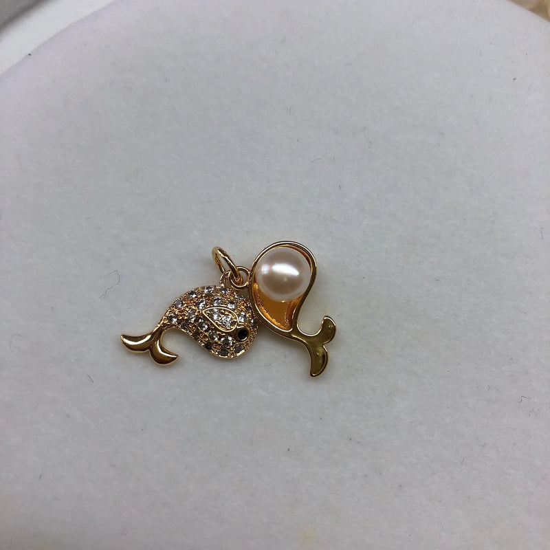 Dolphine Pendant Base Finding for Pearls Corals Jade Beads