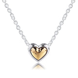 Golden Heart Collier Necklace Sterling Silver Jewelry