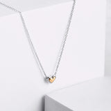 Golden Heart Collier Necklace Sterling Silver Jewelry