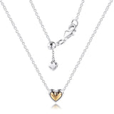 Golden Heart Collier Necklace Sterling Silver Jewelry