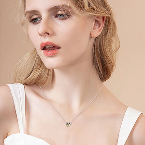 Golden Heart Collier Necklace Sterling Silver Jewelry