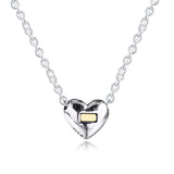 Golden Heart Collier Necklace Sterling Silver Jewelry