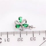 Green Zirconium Flower Pendant Necklace, DIY Accessories