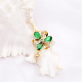 Green Zirconium Flower Pendant Necklace, DIY Accessories