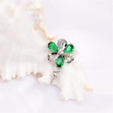 Green Zirconium Flower Pendant Necklace, DIY Accessories