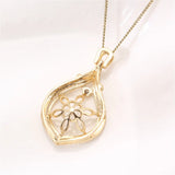 14k Coated Pearl Pendant Necklace DIY Jewelry Accessory