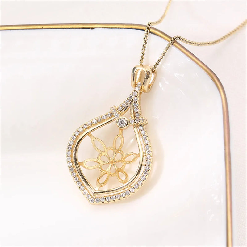14k Coated Pearl Pendant Necklace DIY Jewelry Accessory