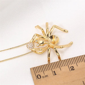 14k Coated Spider Pearl Necklace Pendant DIY Accessories for Women