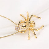 14k Coated Spider Pearl Necklace Pendant DIY Accessories for Women