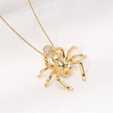 14k Coated Spider Pearl Necklace Pendant DIY Accessories for Women