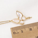14k Coated Butterfly Mother-of-pearl Necklace Pendant DIY Accessories