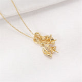 Delicate 14k Coated Pearl Necklace Pendant DIY Accessories