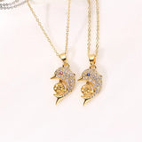 14k Coated Dolphin Pearl Necklace Pendant DIY for Women