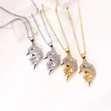14k Coated Dolphin Pearl Necklace Pendant DIY for Women