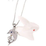 14k Coated Dolphin Pearl Necklace Pendant DIY for Women