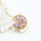 14k Coated Plating Zirconium Pearl Necklace Pendant DIY Support