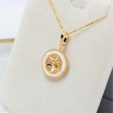 14k Circle Shell Pearl Necklace Pendant DIY Accessory