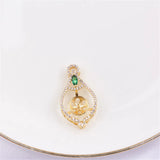 14k Green Zircon Pearl Necklace Pendant DIY Women