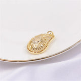 14k Green Zircon Pearl Necklace Pendant DIY Accessories Women