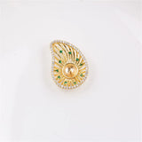 14k Green Zircon Pearl Necklace Pendant DIY Accessories Women