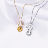 14k Triangle Zircon Pearl Necklace Pendant DIY
