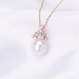 14k Triangle Zircon Pearl Necklace Pendant DIY