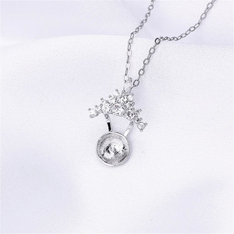 14k Triangle Zircon Pearl Necklace Pendant DIY
