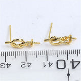 14k Gold Rope Knot Pearl Stud Earrings DIY Kit for Women