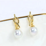 14k Gold Rope Knot Pearl Stud Earrings DIY Kit for Women