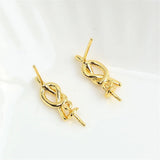 14k Gold Rope Knot Pearl Stud Earrings DIY Kit for Women