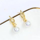 14k Gold Rope Knot Pearl Stud Earrings DIY Kit for Women